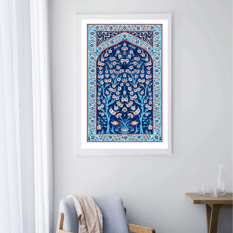 

Wall Art Canvas Nordic Poster Home Decoration Pictures Traditional Ottoman Floral Painting and Prints Living Room Decor