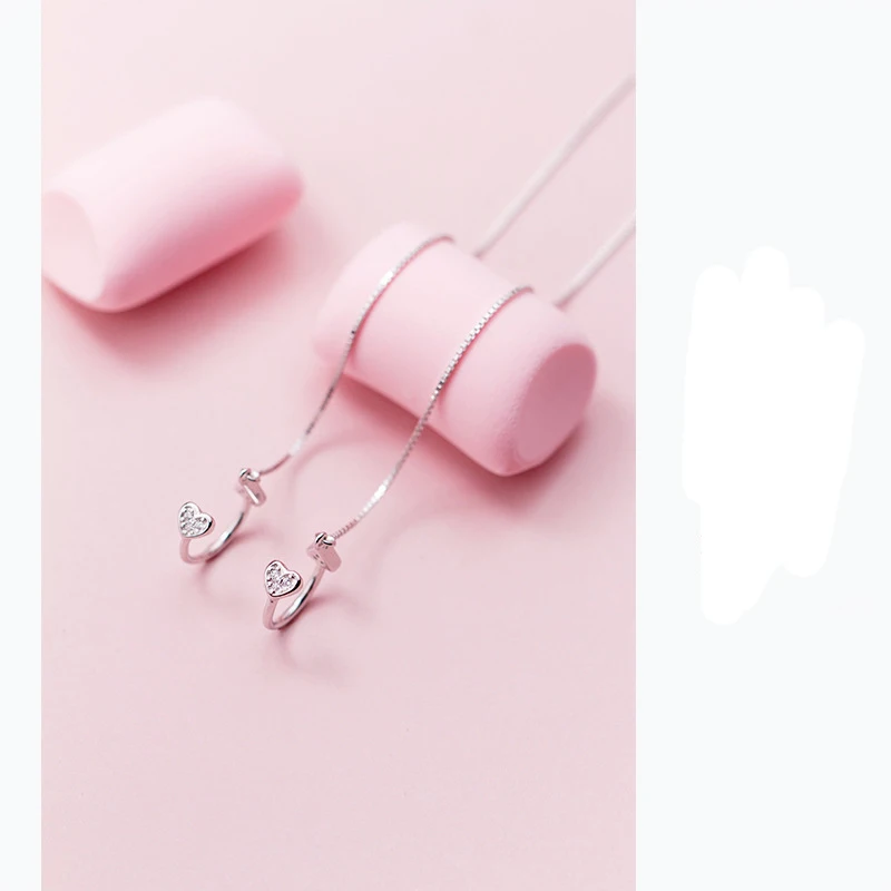 Trustdavis 100% серьги из настоящего серебра 925 пробы клипса для ушей с линией 10 7 см