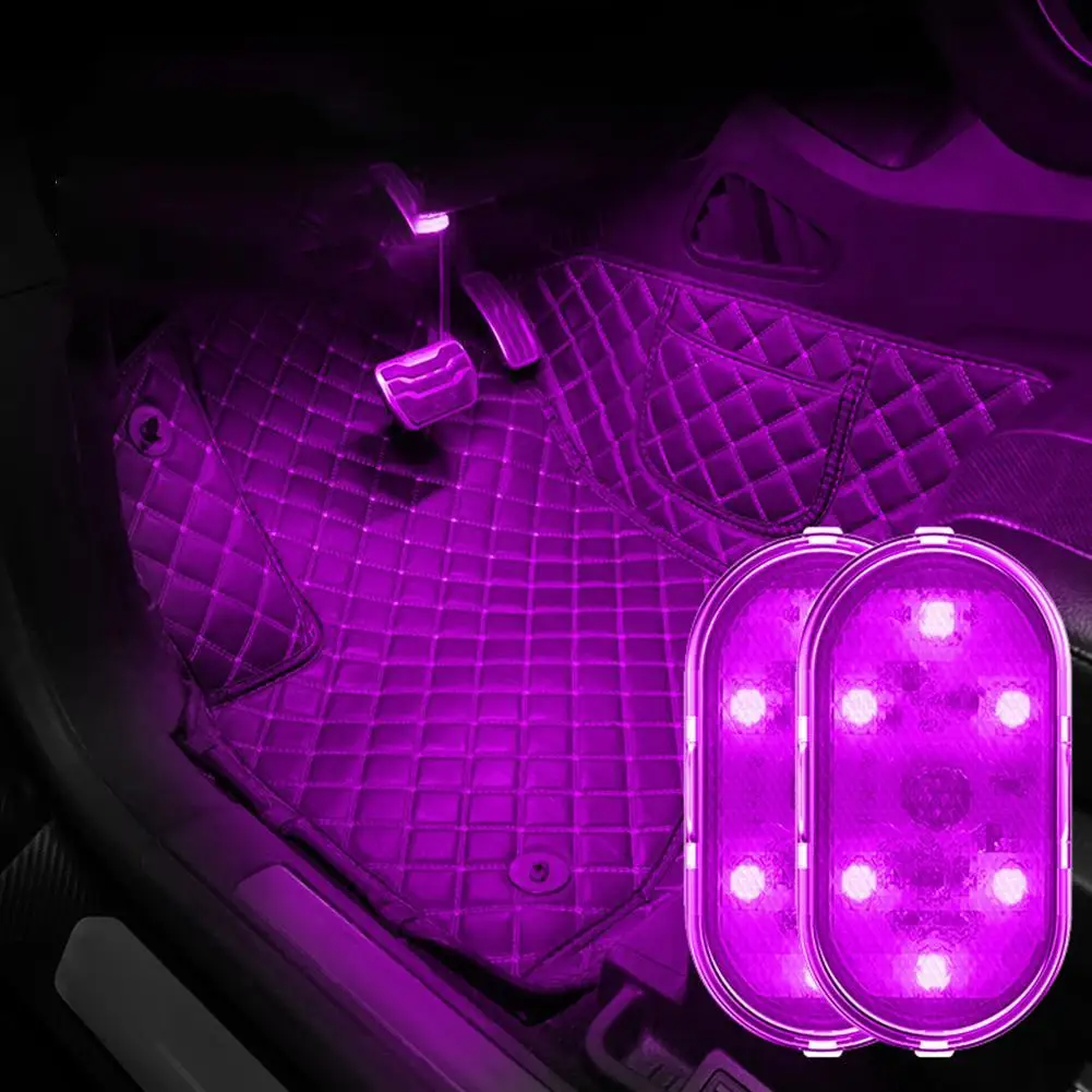 RGB разноцветные автомобильные лампы для интерьера USB-зарядка светодиодный