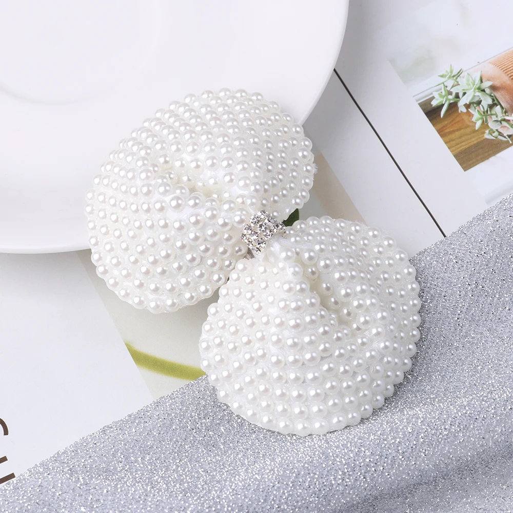 1 шт. белые жемчужные банты для волос с заколки девочек детские бутиковые слои