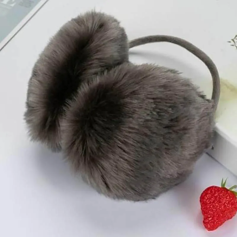 M08 Gray Calymel, женские зимние милые наушники, искусственный мех кролика, наушники для ушей, регулируемые, теплые, тепловые, пушистые, плюшевые, покрытие для ушей, протектор для девочек - Цвет: M08 Gray