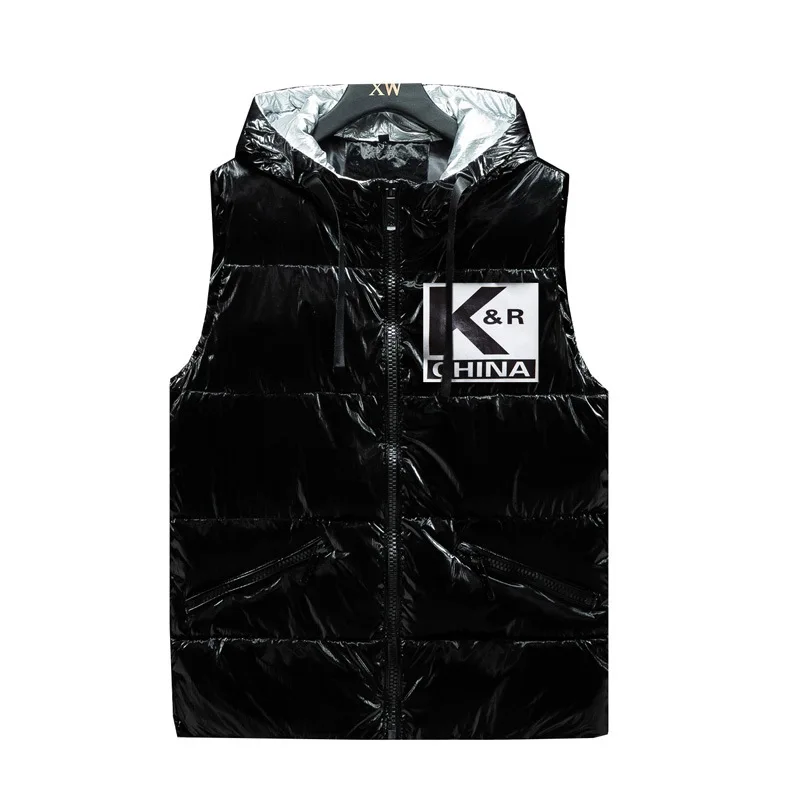 Мужская Флисовая куртка без рукавов зимняя модная повседневная с капюшоном