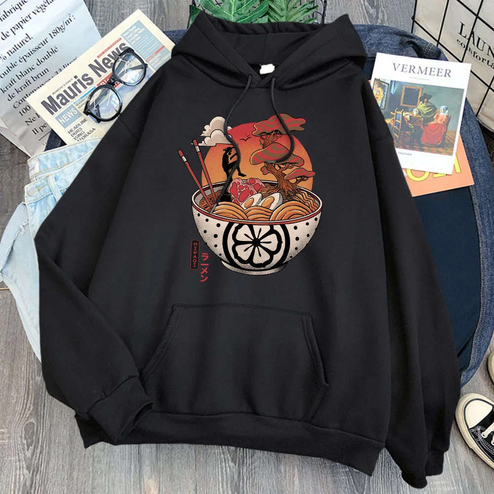 

Ukiyoe Japan Anime Print Hoodies Sweatshirt Man Casual Harajuku Hooded Sweatshirts Winter Mens Hip Hop Pocket Loose Streetwear