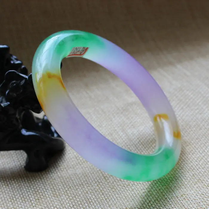 64 мм китайская Красивая лаванда фиолетовый зеленый нефрит браслет из