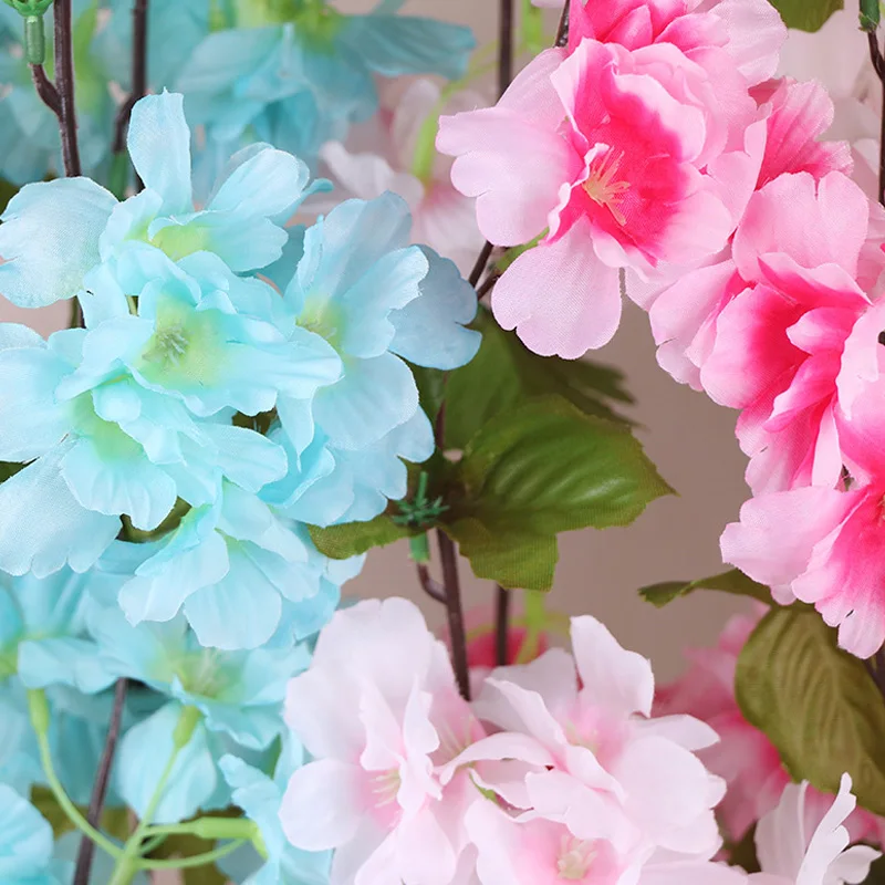 Искусственная шелковая гирлянда искусственные цветущие вишни лоза цветы сакуры