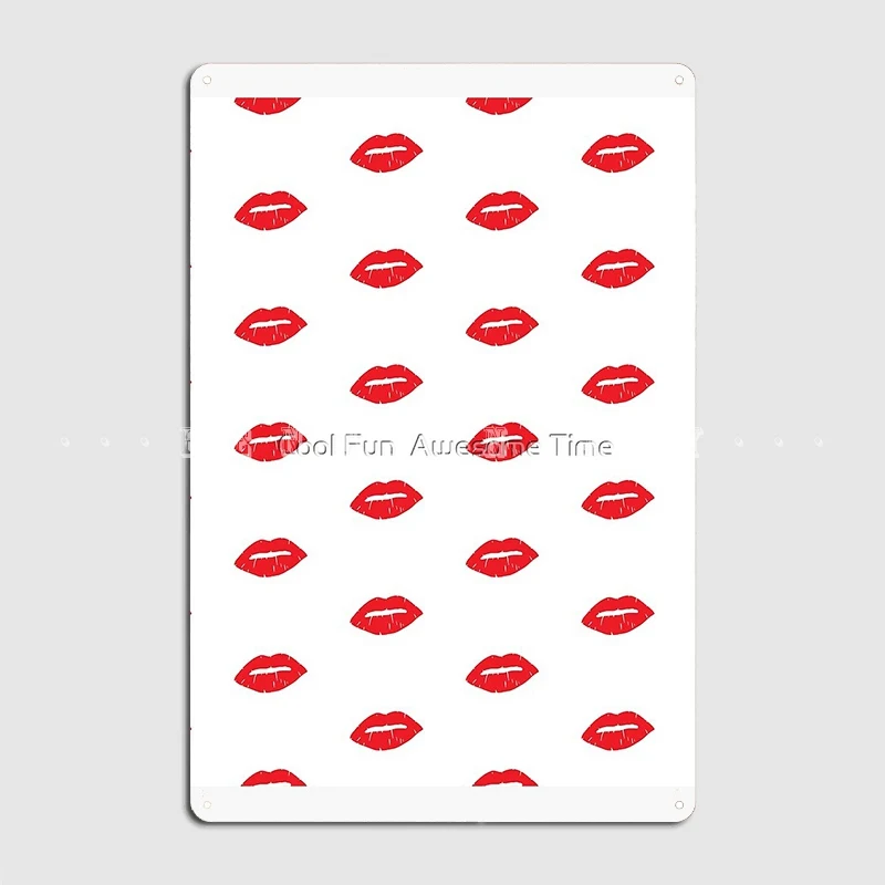 

Печатный и узорчатый 2 металлический плакат с красными губами, плакат для кинотеатра, гаража, барной пещеры, фотография, жестяной плакат
