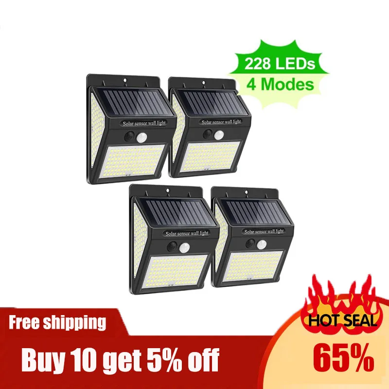 

LED Solar Light 4Modes Outdoor Solar Lamp Powered Sunlight Waterproof PIR Motion Sensor Street Light Garden Decoratio Bulb cup