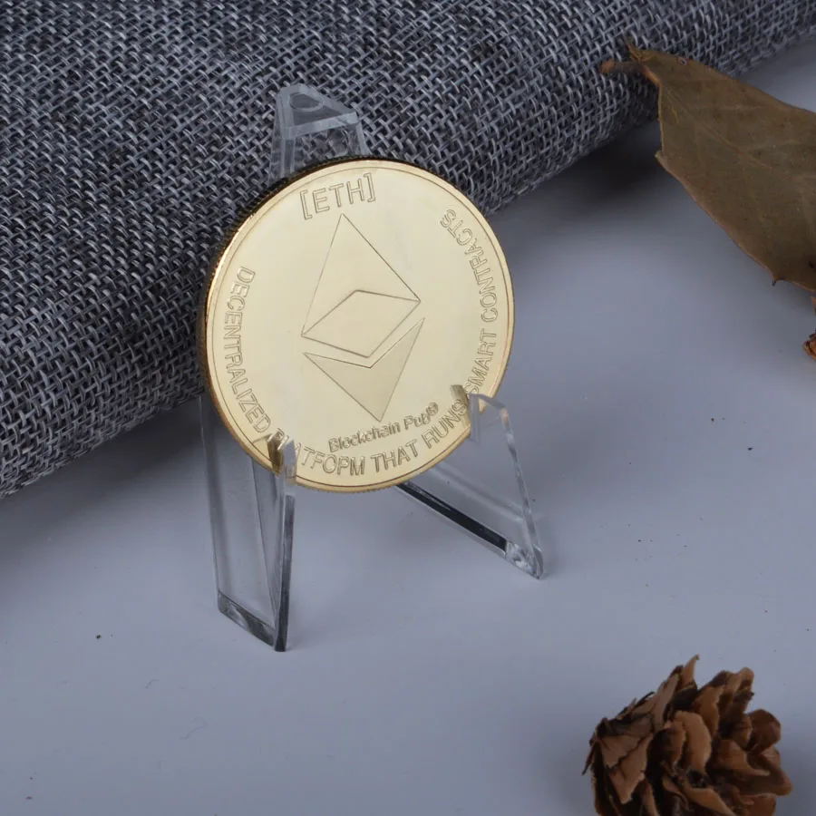 Позолоченная монета эфириума художественный сувенир отличный подарок коллекция