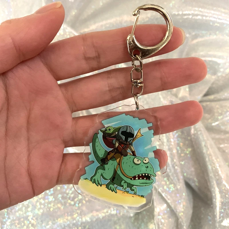 Новый шаблон ребенок йода мандалорский фильм мультфильм милый брелок фигурки