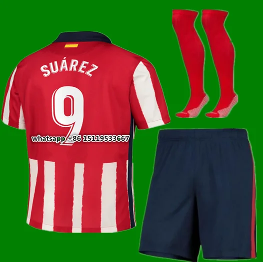 

new kids kit 20 21 Atletico MadridES shirt JOAO FELIX SAUL SUAREZ CORREA DIEGO COSTA LEMAR VITOLO LODI LEMAR 2021 Child shirt