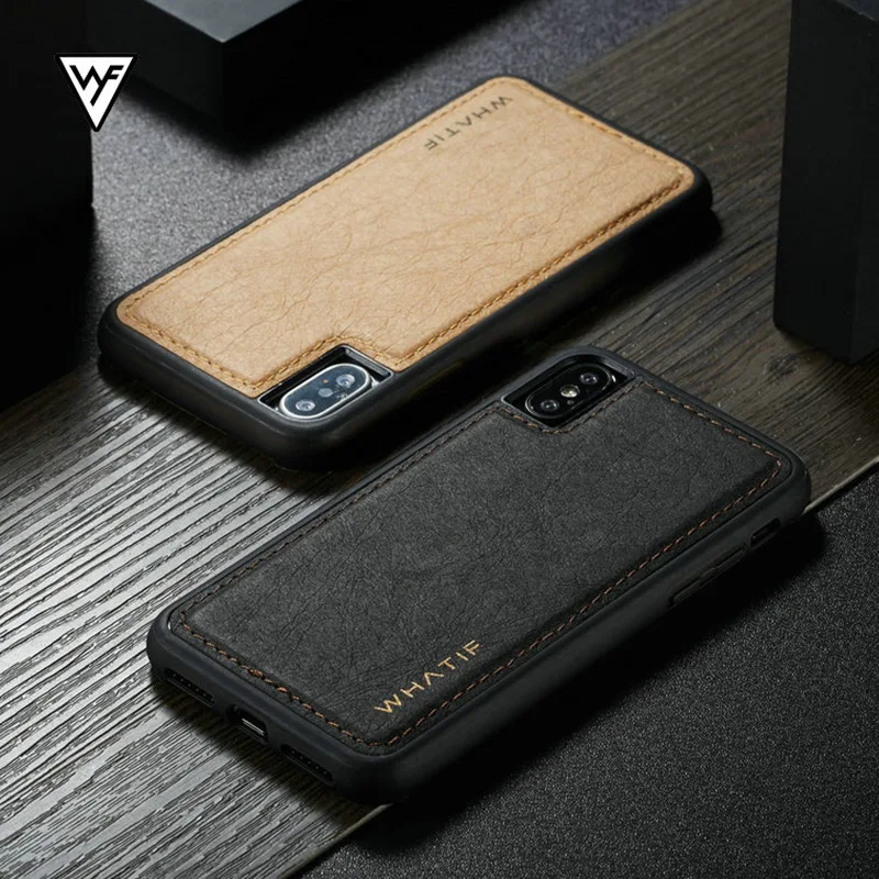 WHATIF для IPhone 8 7 6S Plus X чехол мягкий ТПУ крафт кожаный чехол s для Iphone 11 11Pro X XS Max XR защитный чехол