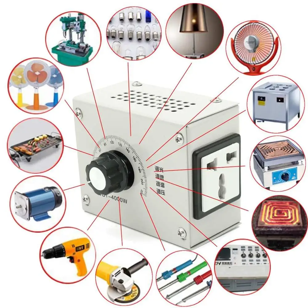 

New 4000W AC 220V Variable Voltage Controller for Fan Speed Motor Temperature Dimmer NEW