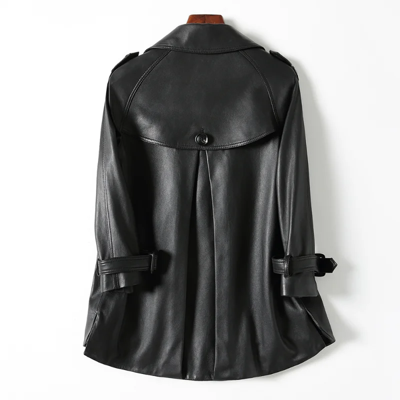 

Genuine Leather Jacket Women Real Sheepskin Jackets Famale New Autumn Trench Coat Woman Clothes Casacas Para Mujer SQQ91