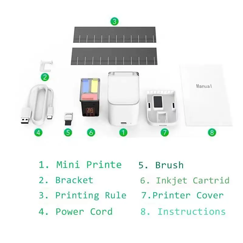 Портативный беспроводной струйный принтер многоповерхностный тату код фото