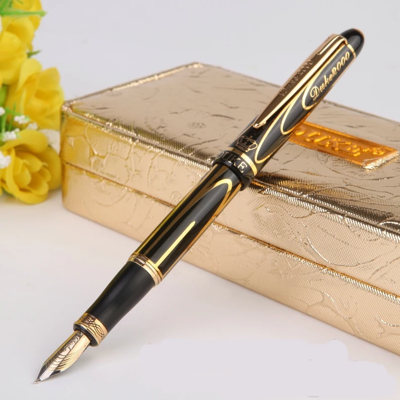 Duke 2000 14K Gold Bent Nib Fountain Pen Art Design Calligraphy Fountain Pen
