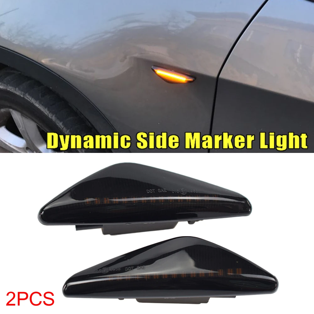 2pcs Smoke Lens LED Dynamic Side Marker Light Turn Signal Indicator Repeater For BMW X3 F25 X5 E70 X6 E71 E72 2008-2014 - купить по