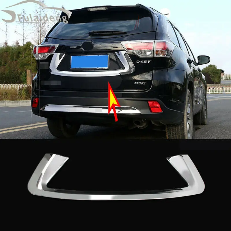 

For Toyota Highlander 2015-2019 Chrome Trunk Rear License Plate Frame Cover Trim 1PCS Car modification Auto parts