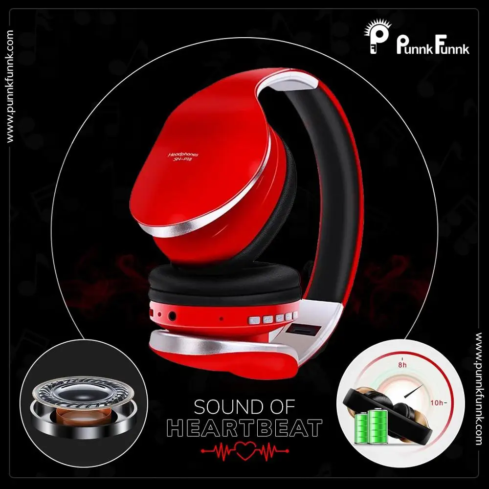 

Wireless Headphones Bluetooth Headsets MP3 FM Foldablel 3D Deep Bass Stereo Noise Reduction Gaming Headset/Mic For Mobile PC