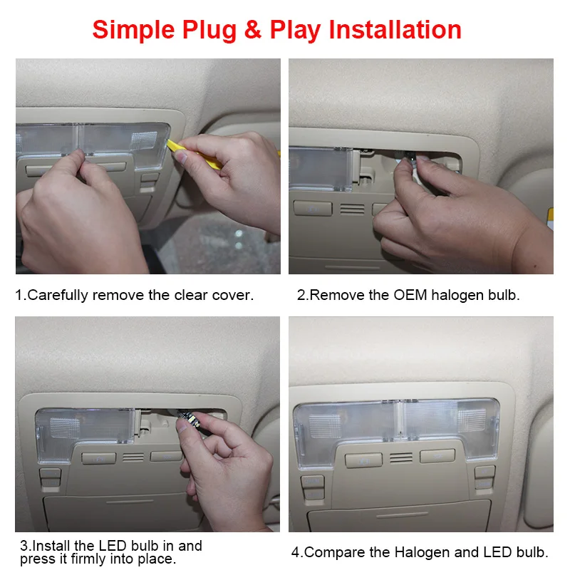Светодиодные лампы Canbus белого цвета без ошибок купольный интерьерный комплект