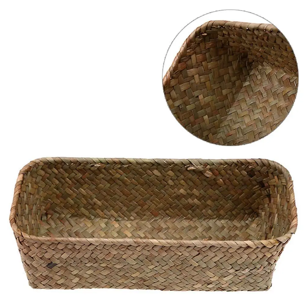 Натуральная большая плетеная корзина из соломы для домашнего стола полотенца
