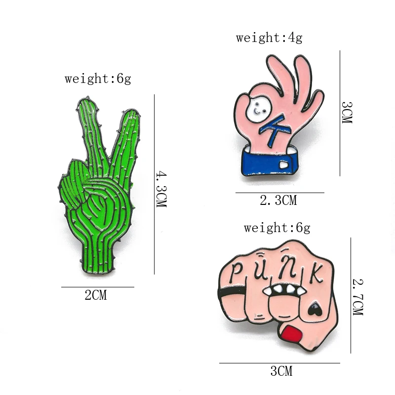 Креативная забавная эмалированная брошь в виде жеста OK Yeah с изображением