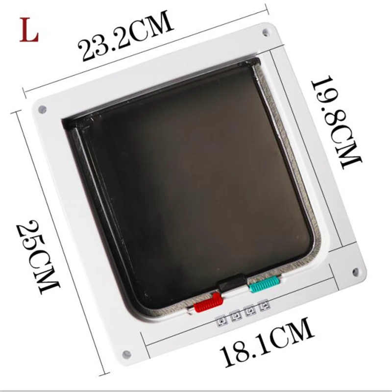 

Pet Door 4 Way Lockable Dog Cat Kitten Door Security Flap Door ABS Plastic S/M/L Animal Small Pet Cat Dog Gate Door Pet Supplies