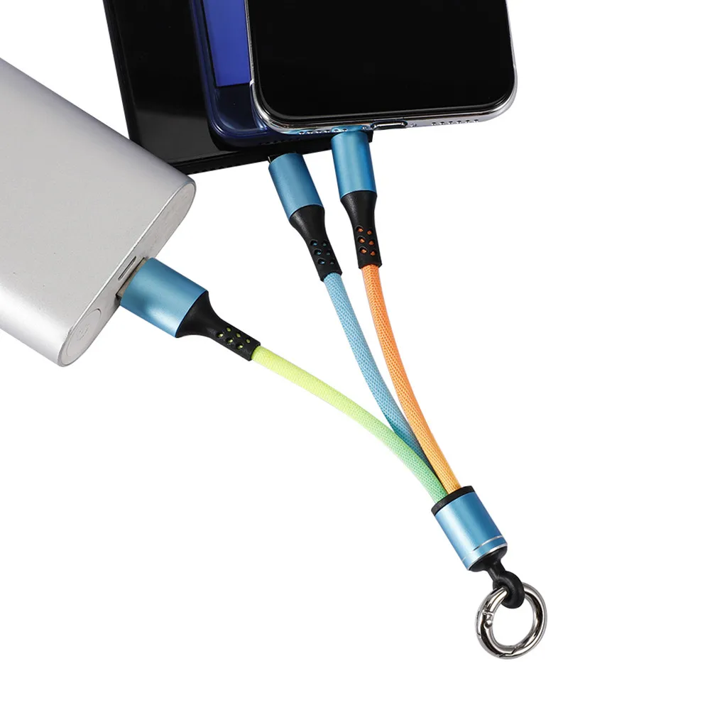 Многозарядный кабель 3 в 1 Премиум нейлоновая оплетка несколько USB быстрая