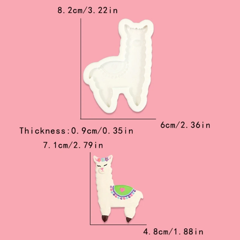

3Pcs Mini Animals Llama Alpaca Cactus Fondant Molds Dessert Cookies Chocolate Decorating Mould Silicone Cake Molds Kit