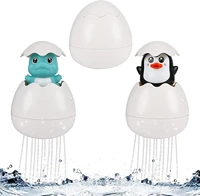 2pcs baby bath toys dinosaur eggpenguin egg bathing toys floating spray water baby bath ball toy kids bathtub water game toys