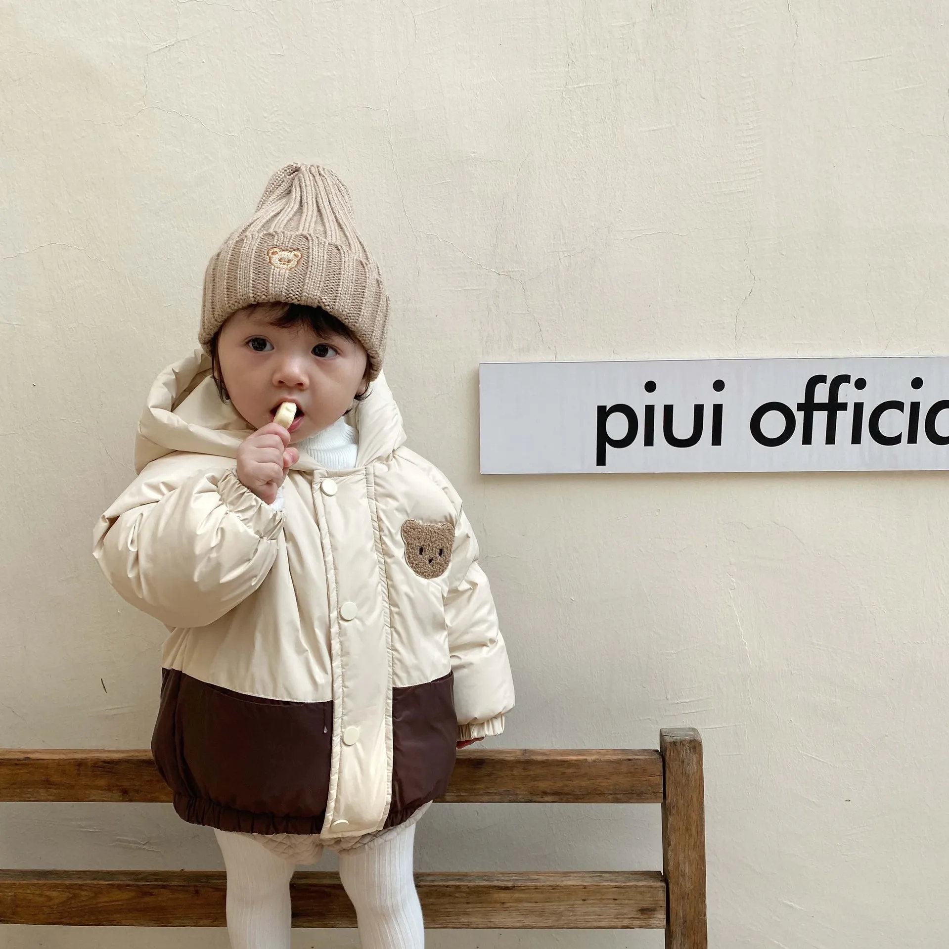 

Детская стеганая куртка с хлопковой подкладкой Little Bear, детская одежда в Корейском стиле, зимняя одежда для мальчиков и девочек