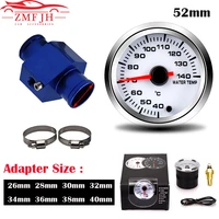 2 52mm 7 color backlight water temperature gauge 40 120 celsius with water temp joint pipe sensor adapter 18npt for 12v car