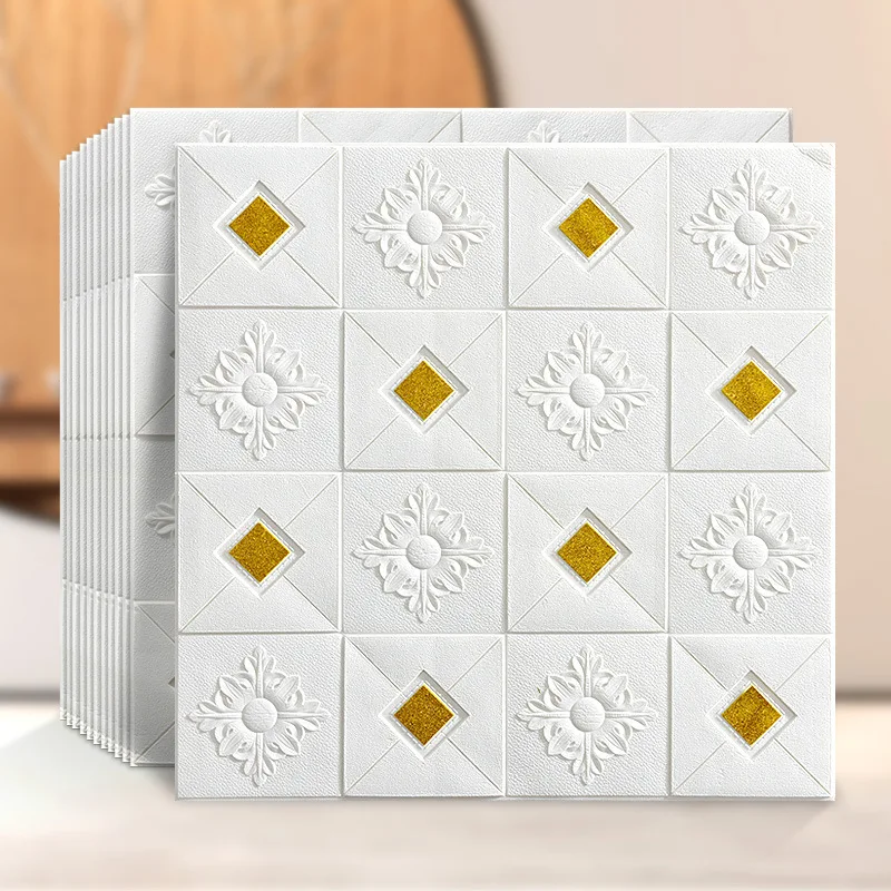 

10PCS PE Foam 3D Wall Stickers Safty Home Decor Wallpaper DIY Wall Decor Brick Living Room Kids Bedroom Decorative Sticker