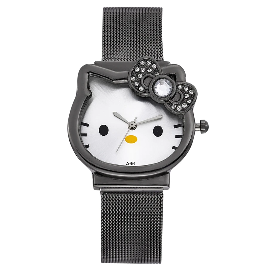 Reloj kitty/Детские часы для девочек Детские с рисунком Водонепроницаемые аналоговые