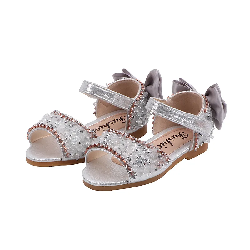 

Girls Shoes 2020 Baby Girl Dance Shoes Big Kids Rhinestone Bow Sandals For Girl Summer Shoes Child Beach Sandals1 -12 Years