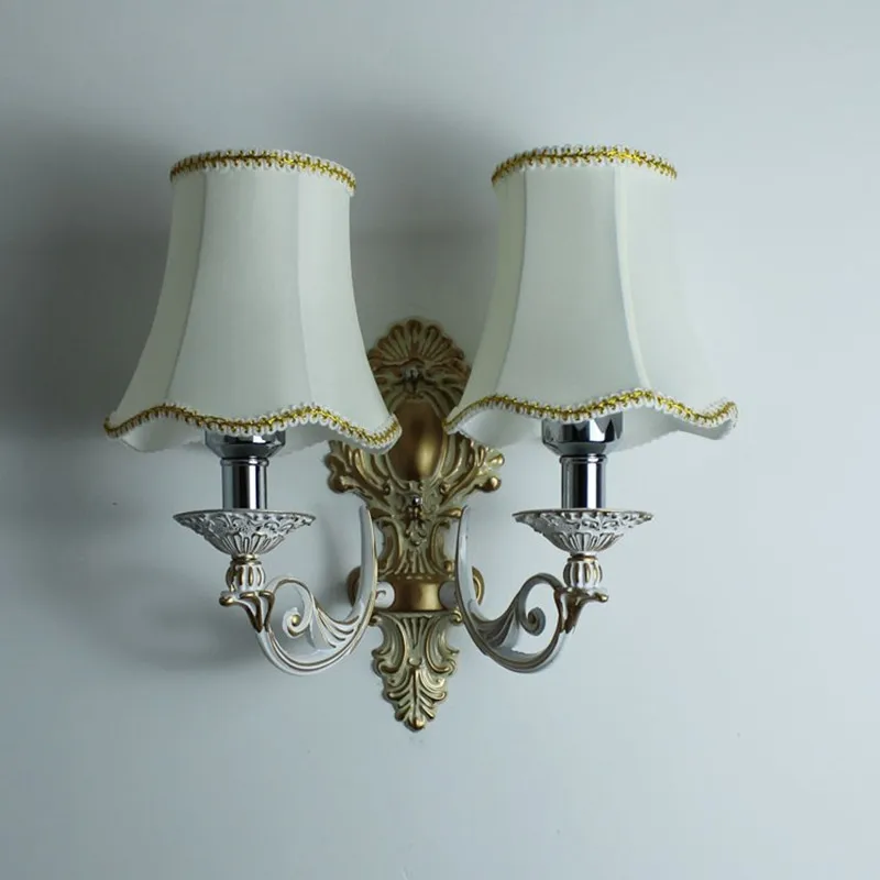 European vintage bronze iron E14 LED bulb wall sconce lamp American retro home deco bedroom bedside light fixture | Лампы и освещение