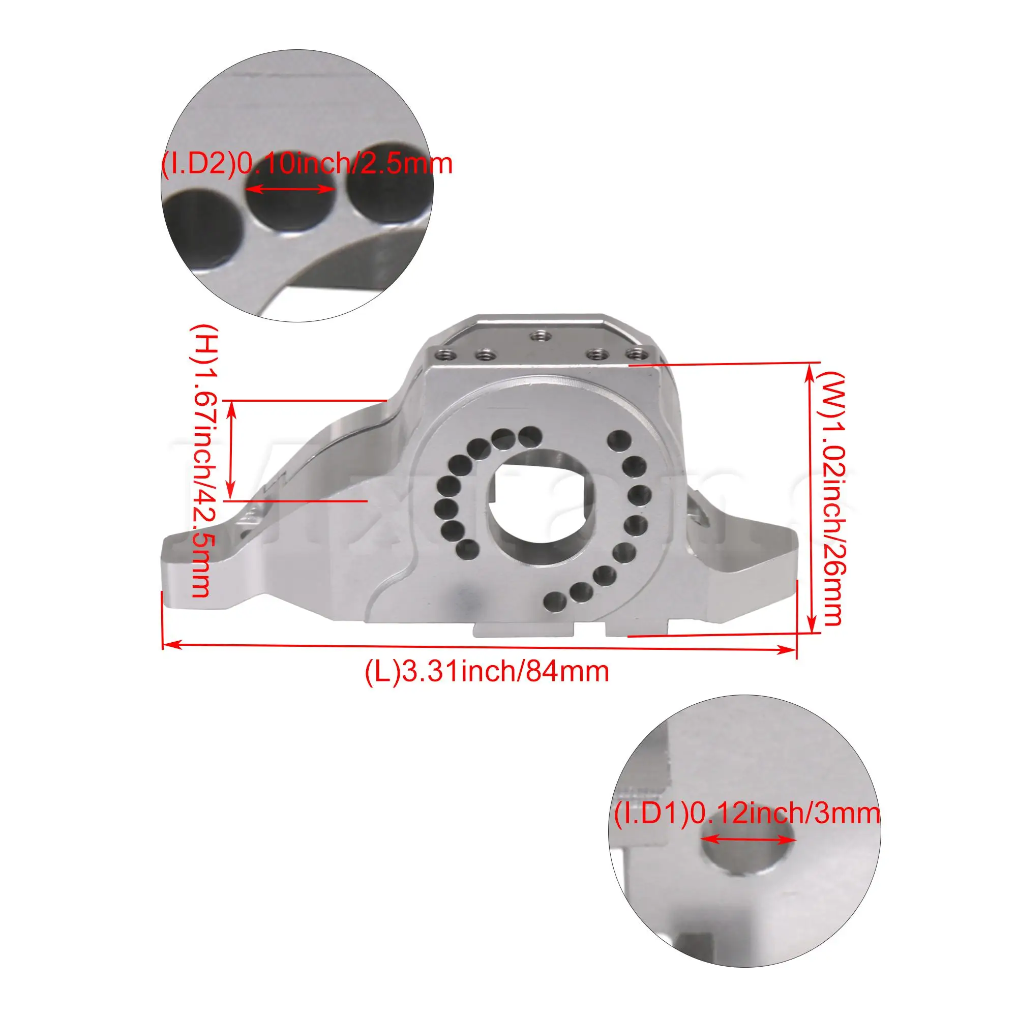 

RC 1:10 Upgrade Parts Aluminum Motor Mounted Plate with Heat Sink Fins