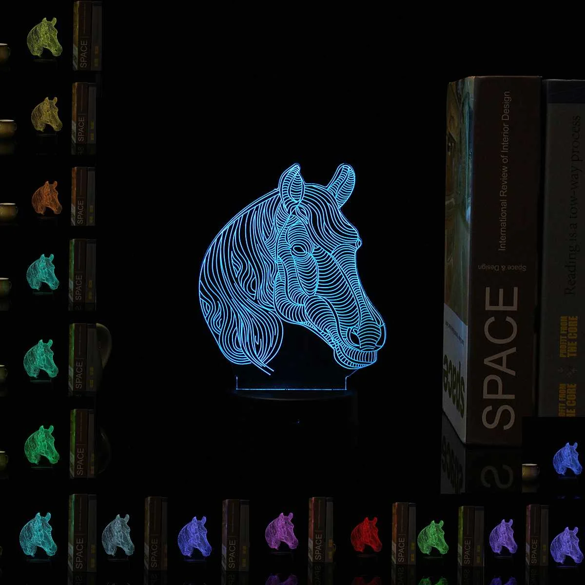 Smuxi акриловый 3D светодиодный сенсорный цветной конский головной ночник сменный пульт дистанционного управления лампа Новинка подарки Домашний декор для спальни