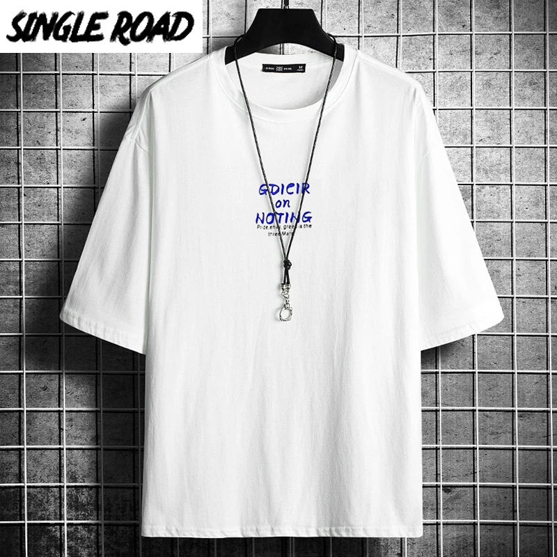 SingleRoad Мужская футболка для мужчин 2020 летняя белая хлопковая Футболка большого