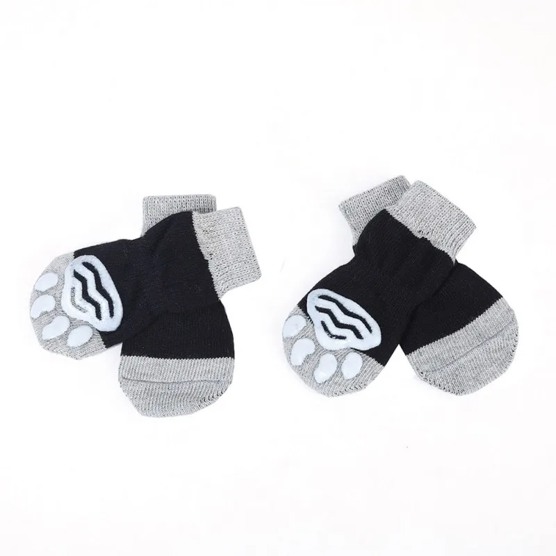 Вязаные носки зимние для маленьких кошек и собак теплые чихуахуа с защитой от лап