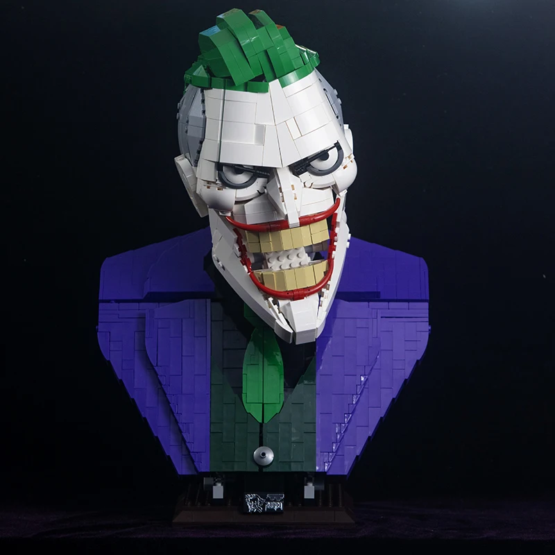 

In Stock Sembo SY7599 Evil Clown Dark Knight Remoted Joker Control Superhero Motoried Head Curios for Display 1478pcs
