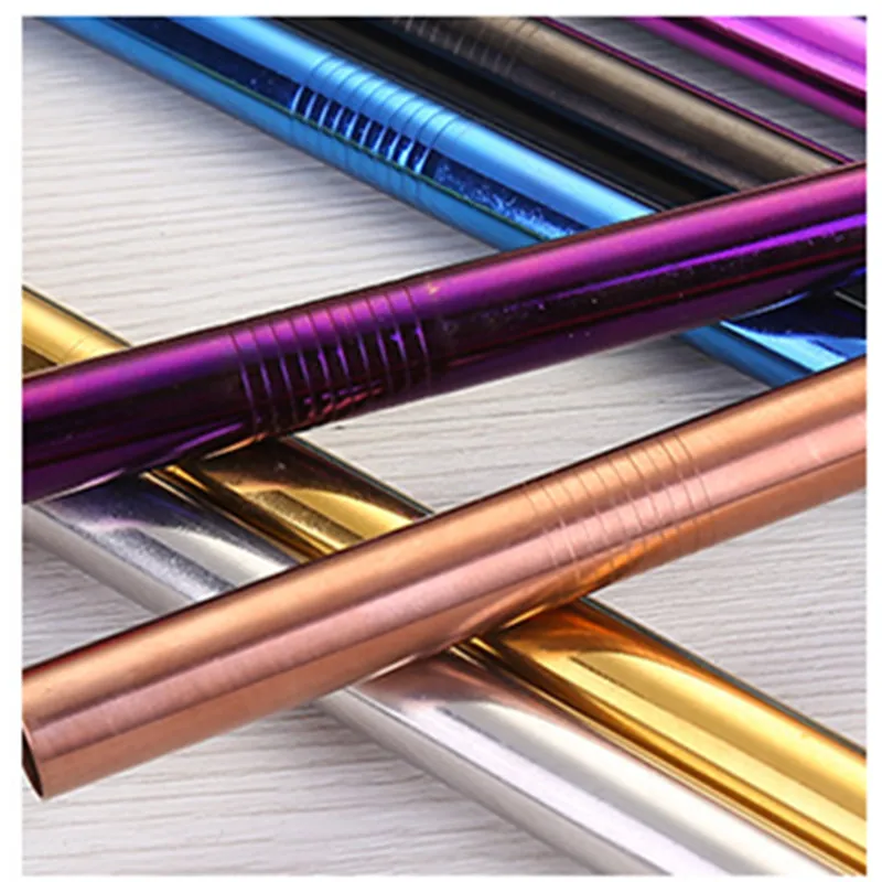 4 шт питьевой прямой и гнутый Металл соломинки из нержавеющей стали с чистящей