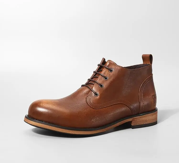 Зимние классические мужские повседневные ботинки из натуральной коровьей кожи