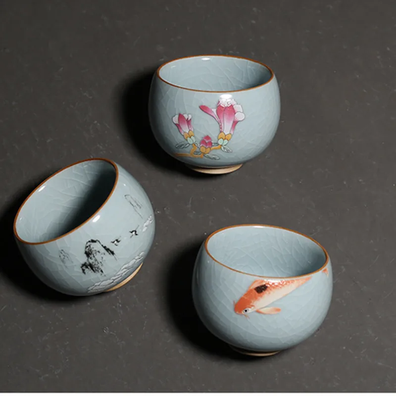 Керамическая чайная чашка Ruyao в виде печи маленькая фарфоровая для чая рыбы