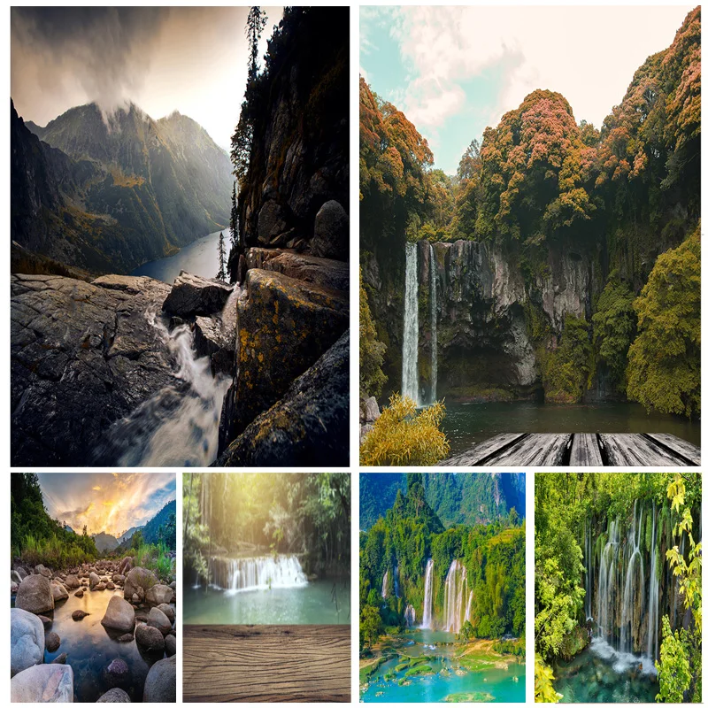 

SHENGYONGBAO Natural Scenery Waterfall Photography Backgrounds Props Spring Landscape Portrait Photo Backdrops 21110WA-04