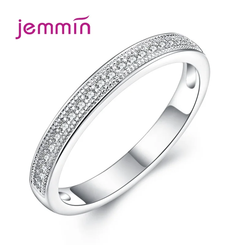

Top Quality 925 Solid Silver Needle Wedding Party Finger Rings for Women Fashion Crystal Zircon Tail Ring Band Vintage Jewelry