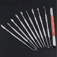 10pcs dental odontologia kit stainless steel teeth cleaning set dentistry oral tools engraving knifves wax carving instrument