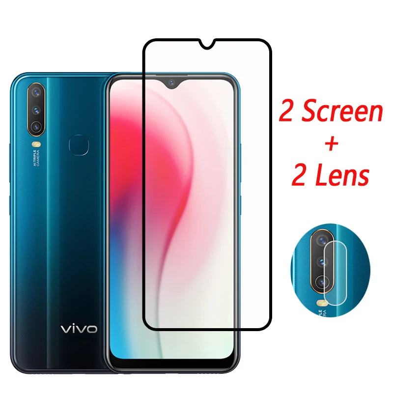Full Cover Tempered Glass For Vivo Y17 Screen Protector For Vivo Y19 Y15 Y12 U3X Y9S V21E Y53S Y31 Camera Glass Vivo Y17 Glass