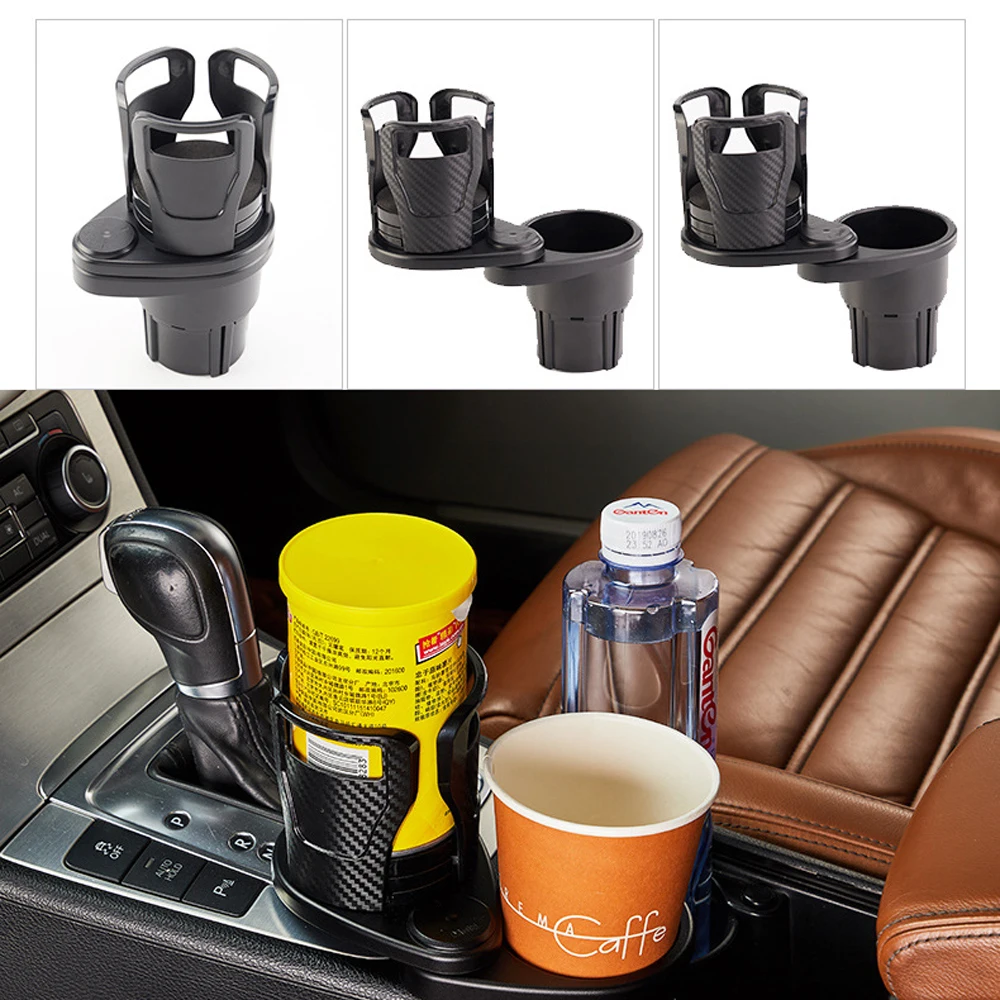

1pc Black Foldable Car Cup Holder Drinking Bottle Holder Stand Bracket Sunglasses Phone Organizer Stowing Tidying DIY Styling