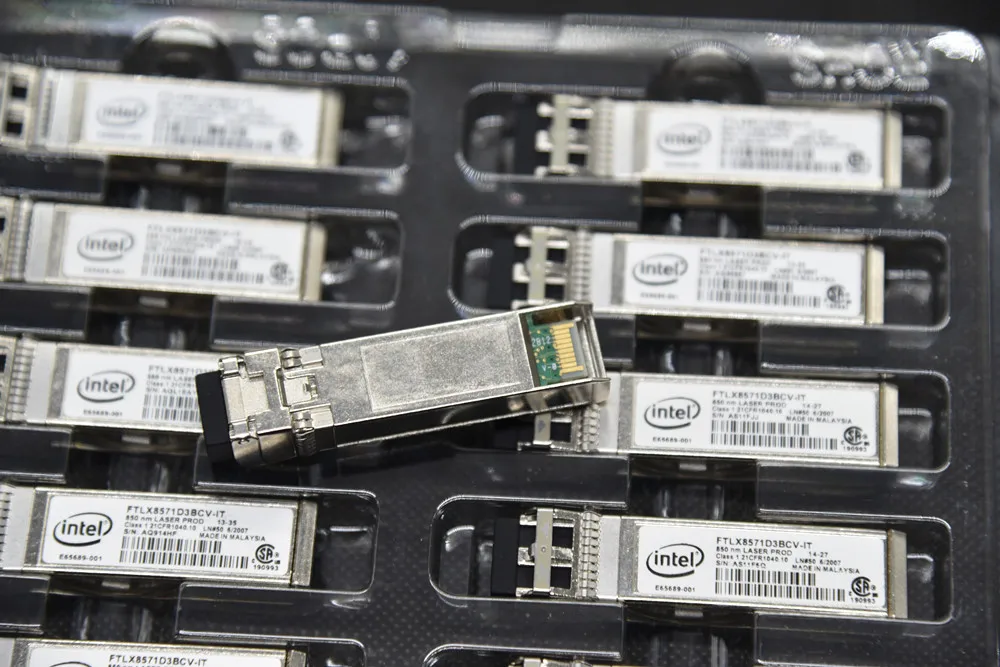 INTEL E10GSFPSR FTLX8571D3BCV-IT E65689-001 0Y3KJN / 0R8H2F SFP+ Transceiver for X520-DA2 or X520-DA1 850nm 300m 10G multi mode