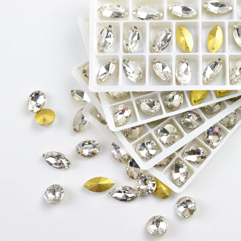 Все размеры конский глаз пришить на камень прозрачный кристалл ab горный хрусталь